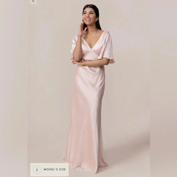 REVERLY Maya Satin Dress in Cabernet Sz 8 - Picture 2 of 13